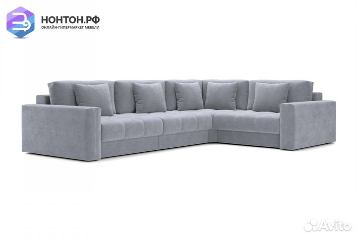Диван угловой тик-так Монарх М3У1 серый