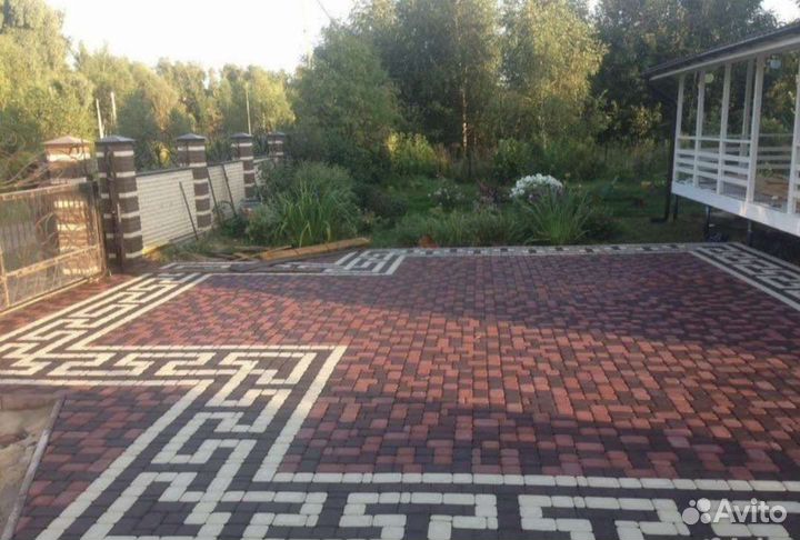 Укладка тротуарной плитки, бордюр брусчатка и.т