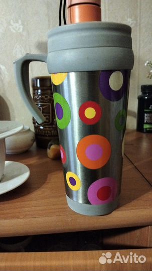 Ваза с цветочками СССР, чашки, кружка, термос