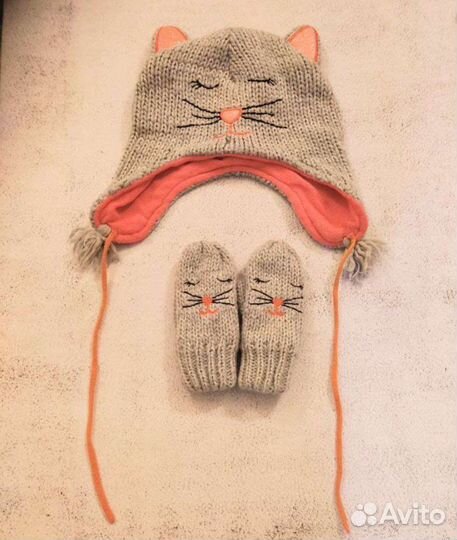 Шапка варежки для девочки сhildren's place 2-3 г