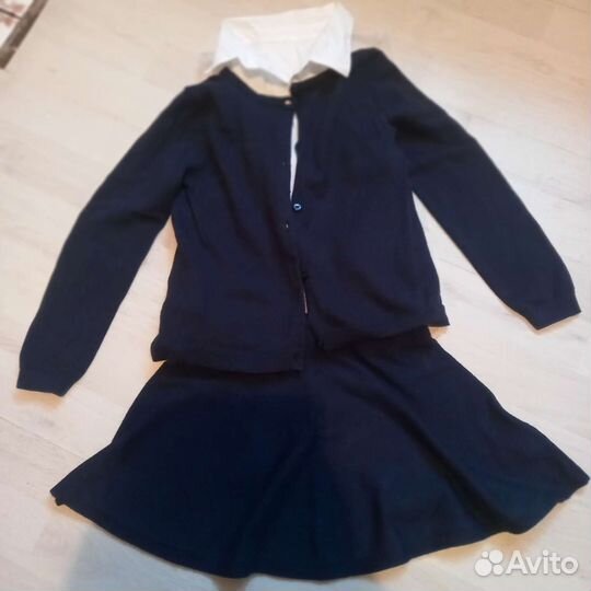 Школьная форма H&M (кардиган,рубашка,тоновка,юбка)