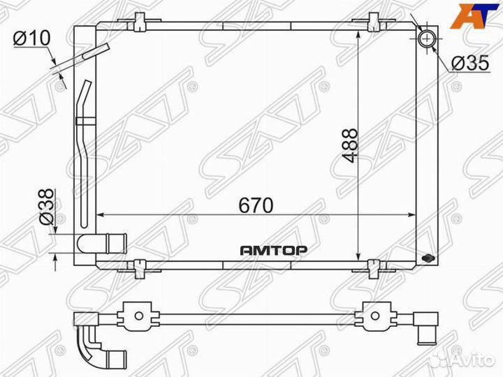 SAT TY0015-1 Радиатор Toyota Sienna 03-09