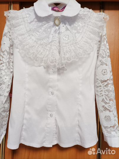 Блузка белая школьная р.128-134