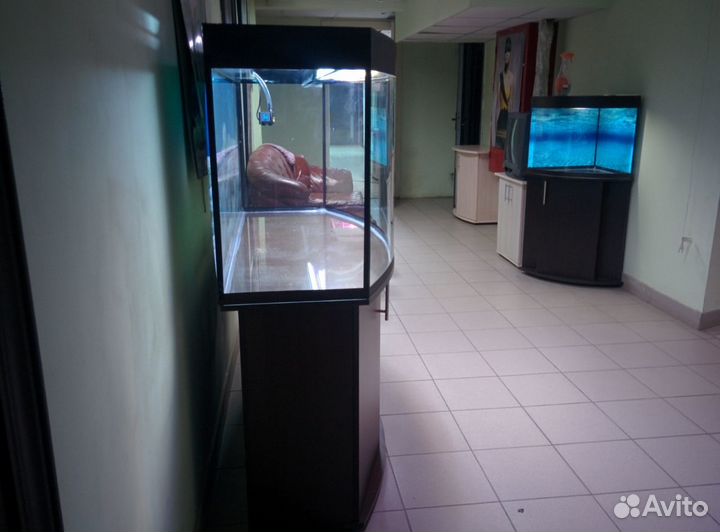 Аквариум 440 полукруглый, биофильтр, свет, тумба