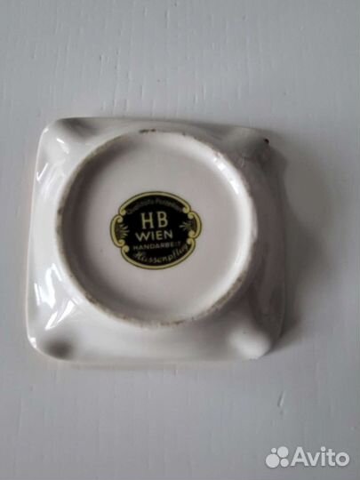 Винтажная фарфоровая пепельница Австрия, позолотой