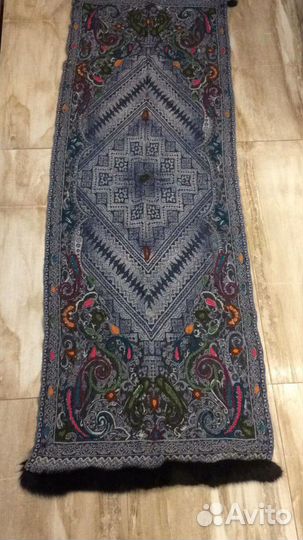 Палантин шерсть с мехом