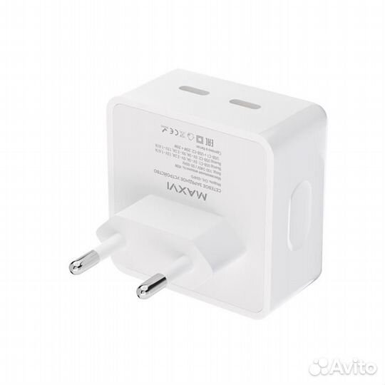 Сзу Maxvi CHL-604PD 40W, 6A, QC 3.0, 2xUSB-C, whi