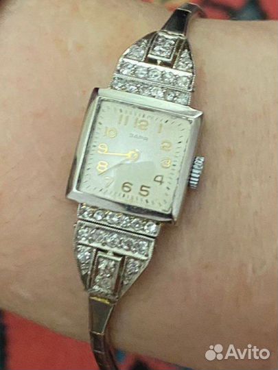 Часы Заря,Платина и бриллианты