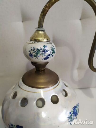 Настенный светильник бра СССР прорезной фарфор