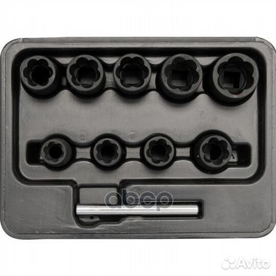 Набор головок 10 пр: 3/8 inch 10-19мм спиральны