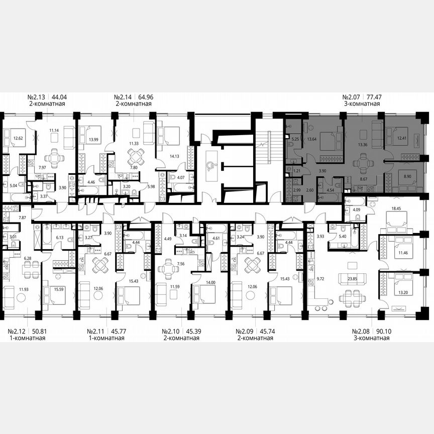 3-к. квартира, 77,5 м², 2/10 эт.