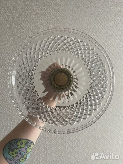 Менажница на ножке хрусталь латунь