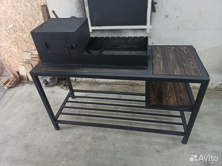 Мангал с печью под казан