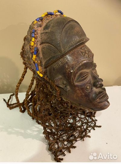 Старая африканская огромная маска chokwe