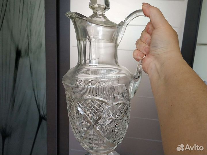 Хрустальный старинный кувшин СССР ампир