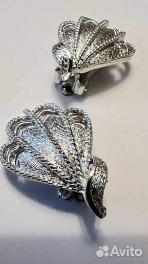 Винтажные клипсы coro серебряного тона США