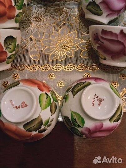 Сервиз чайный с росписью, винтаж