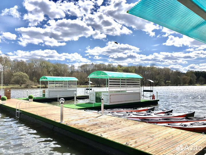 Понтон с беседкой 10х2,5 м