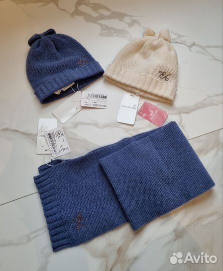 Новые шапка и шарфик armani, il trenino 2-4г