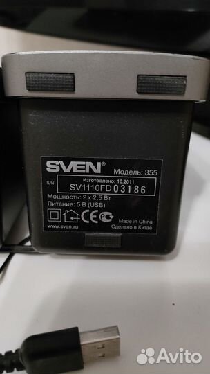 Колонки sven 355, 2x2.5 Вт