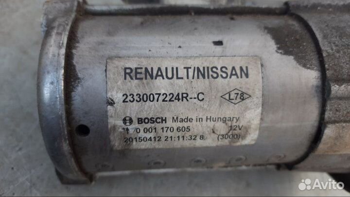 Стартер Nissan Qashqai 1.5 K9K 2015