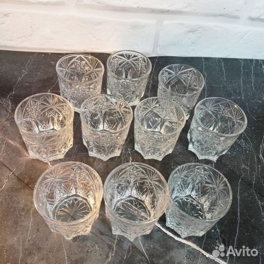 Рюмки Хрусталь СССР 10 шт Для веселой компании