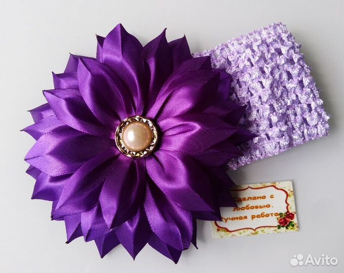 Повязка с большим цветком
