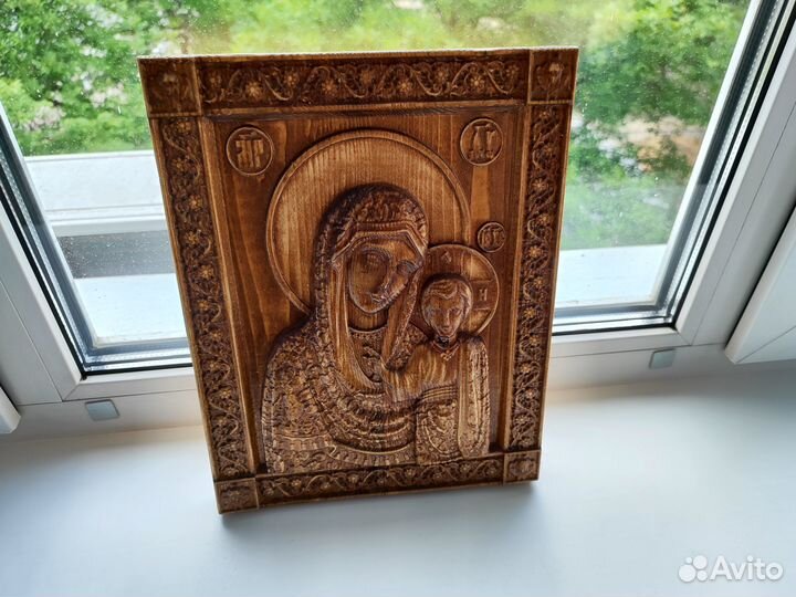 Икона резная Богородица Казанская (новая)