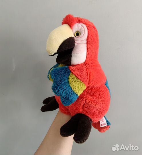Попугай мягкая игрушка на руку Trudi