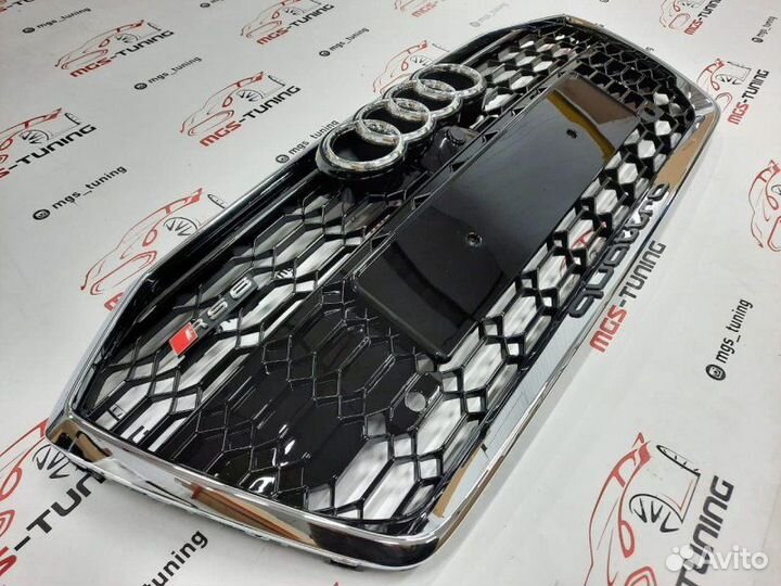 Решетка на Audi A6 в стиле RS6 18+ гг. дизайн 1