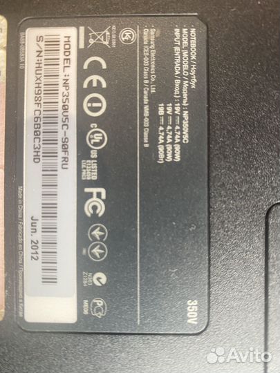 Ноутбук Samsung np350v5c i7