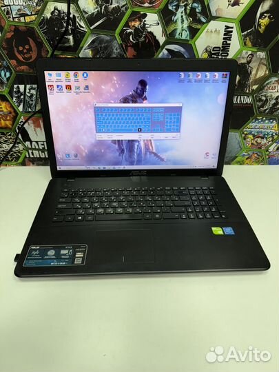 Asus 17.3 Intel 4x2400/Nvidia920m/8Gb/SSD+HDD