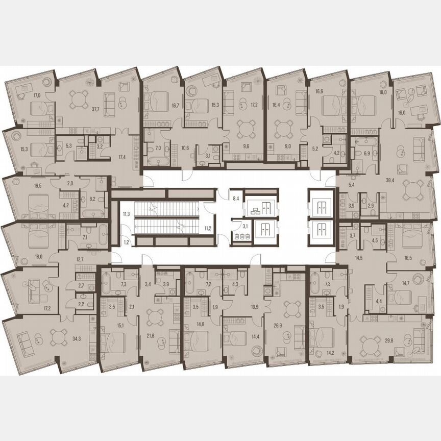 4-к. квартира, 126,8 м², 24/32 эт.