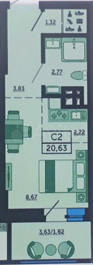 Квартира-студия, 21 м², 3/12 эт.