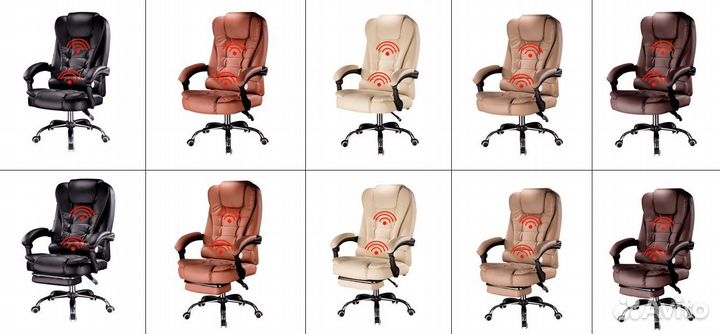 Кресло руководителя офисное черное, коричнев,белое