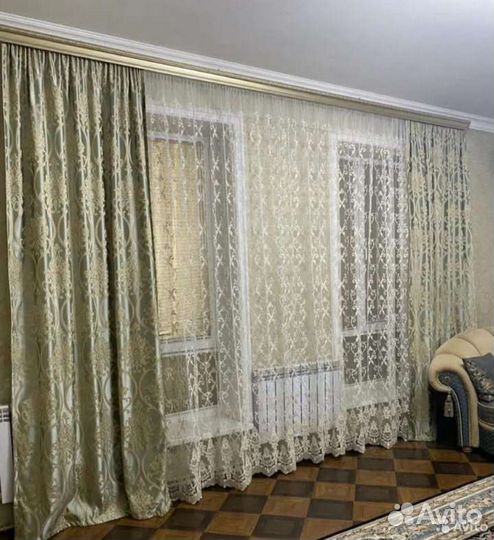 Шторы портьеры и тюль итальянский комплект