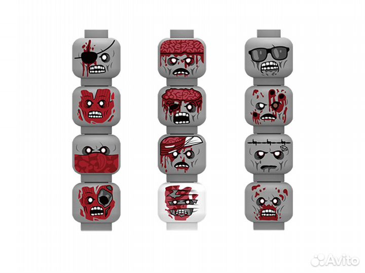 Лего зомби головы 12шт