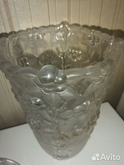 Ваза для фруктов, поднос настоящий хрусталь
