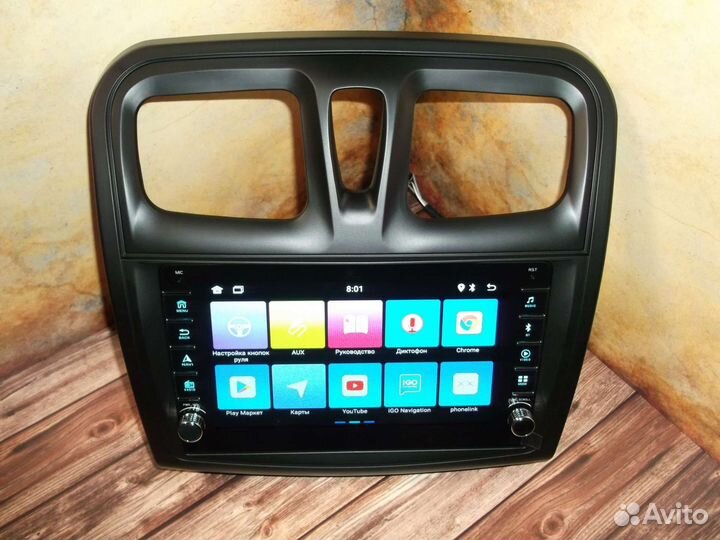 Магнитола Renault Logan 2 Android с крутилками