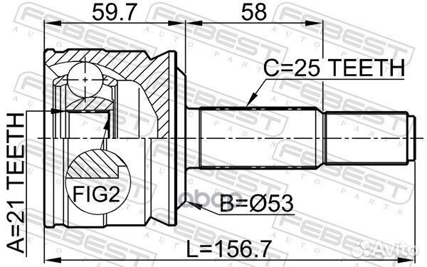 ШРУС наружный 21x53x25 (mitsubishi colt Z32A/Z3