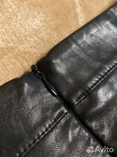 Кожаная мини-юбка