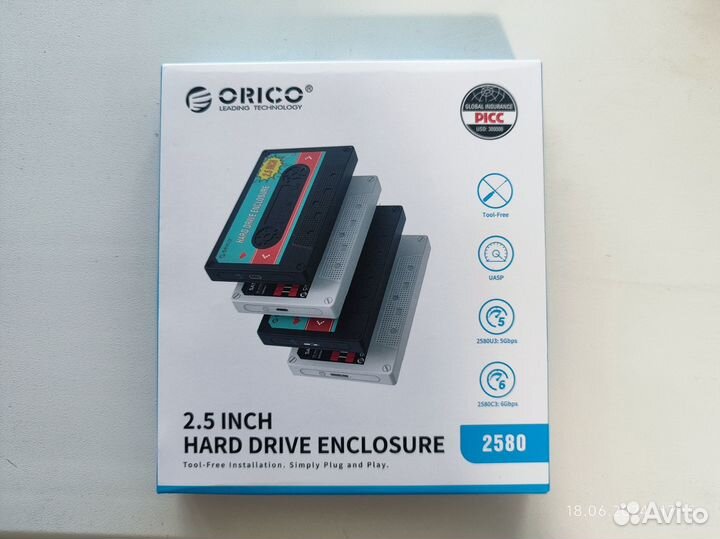 Корпус для жесткого диска ssd/hdd 2.5 orico, белый