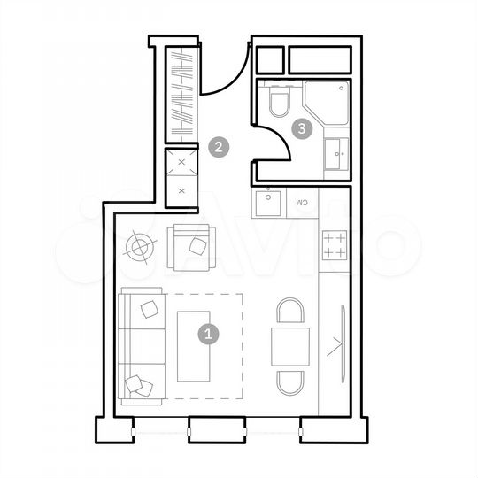 Апартаменты-студия, 25,8 м², 18/20 эт.
