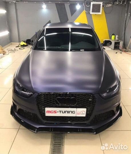 Бампер + губа на Audi A4 B8 в стиле RS4 11-15 гг