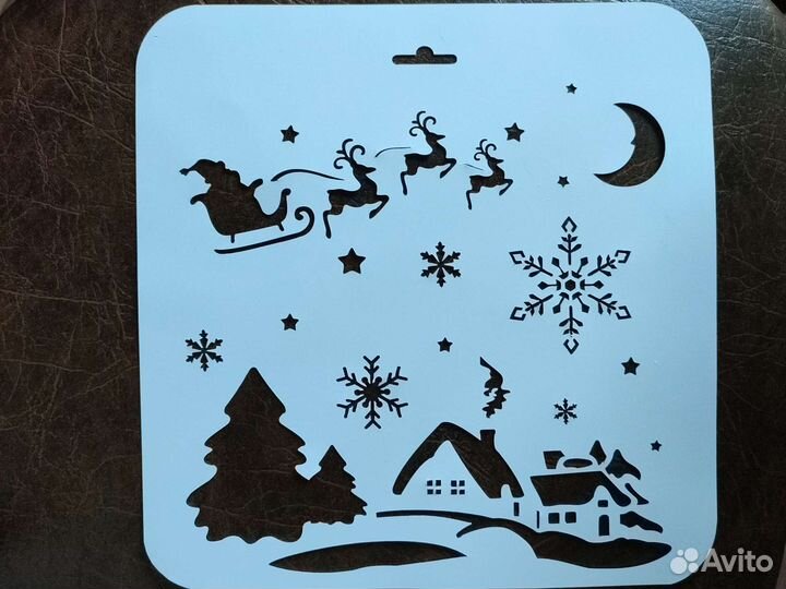 Новогодний многоразовый трафарет