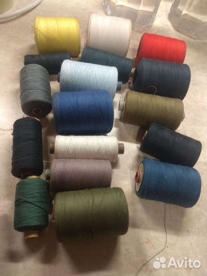 Нитки цветные большие катушки