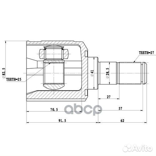 Шрус внутренний перед прав Z87809R Zikmar