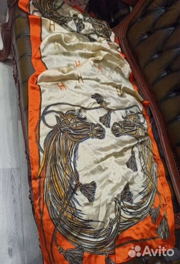 Шарф палантин hermes италия шелк