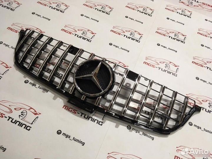 Решетка на Mercedes ML w166 GT Chrome + AMG лого