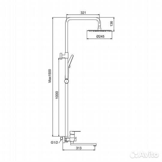 Тропический душ Frap F24806